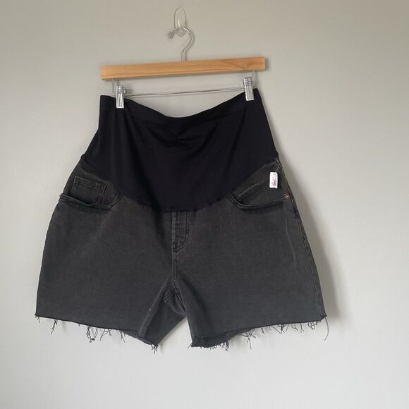 Old Navy Pants - Old Navy Maternity Boyfriend Cutoff Denim Shorts Black Pregnancy Women's 16